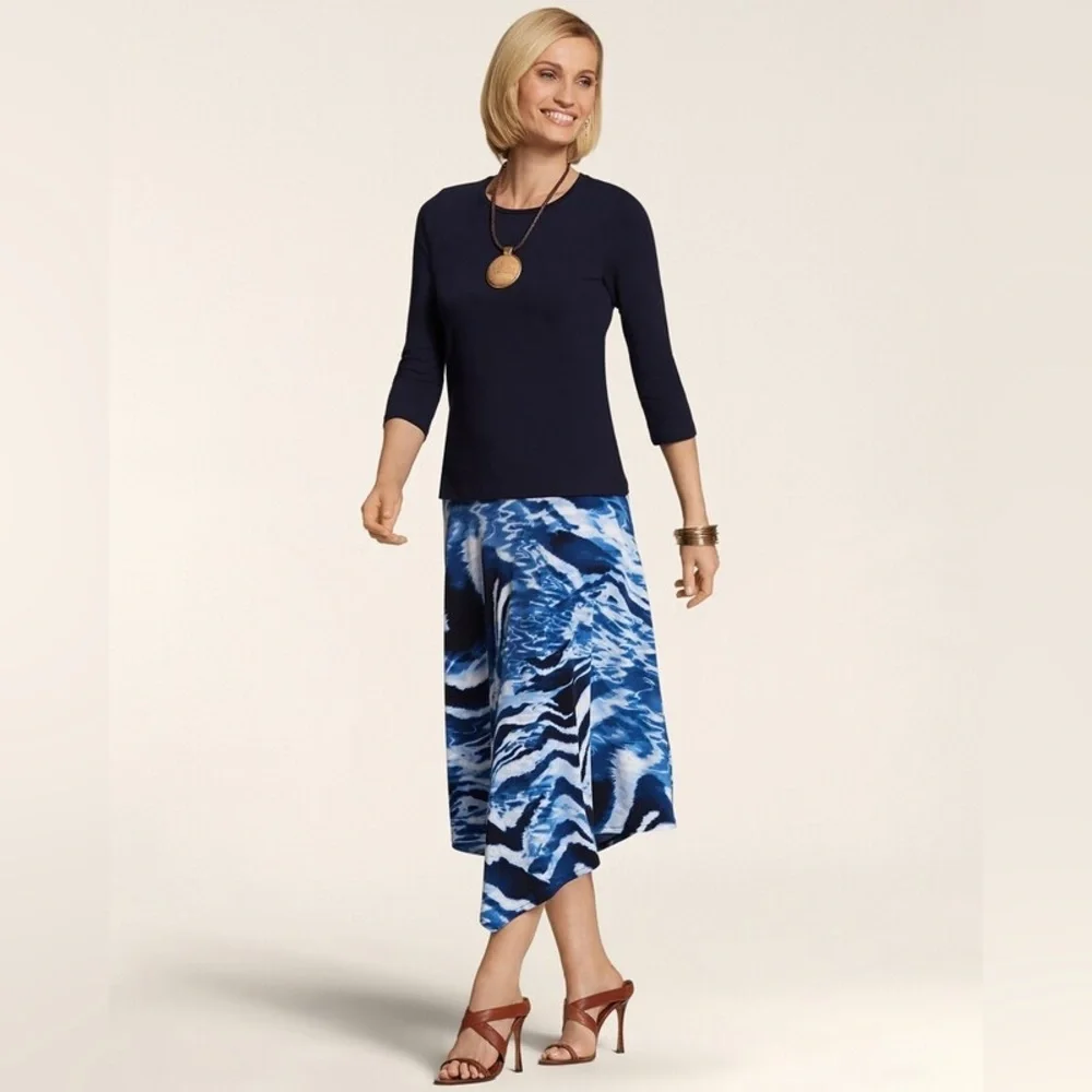 Chico’s Knit Kit Cerlean Skirt Chico's 0/Small